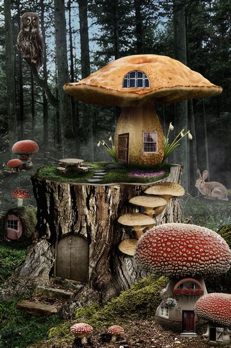 Mushroom fairy house05 | Fairy garden houses, Fairy houses, Fairy house