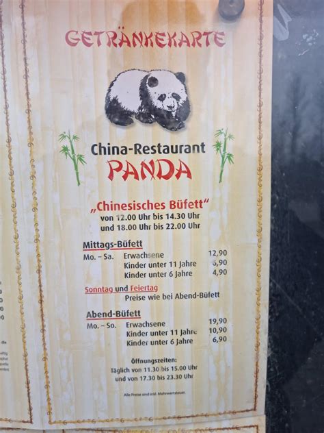 Menu at China Restaurant Panda, Kehl