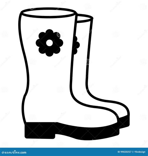 Boots icon , outline style stock vector. Illustration of autumn - 99020257