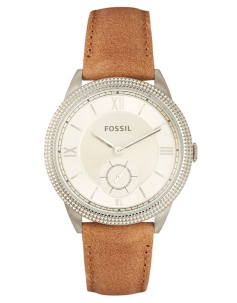 Lyst - Fossil Leather Strap Watch in Brown