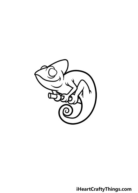 Chameleon Drawing - How To Draw A Chameleon Step By Step