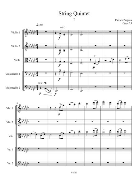 String Quintet Sheet Music | Patrick Prejean | String Ensemble