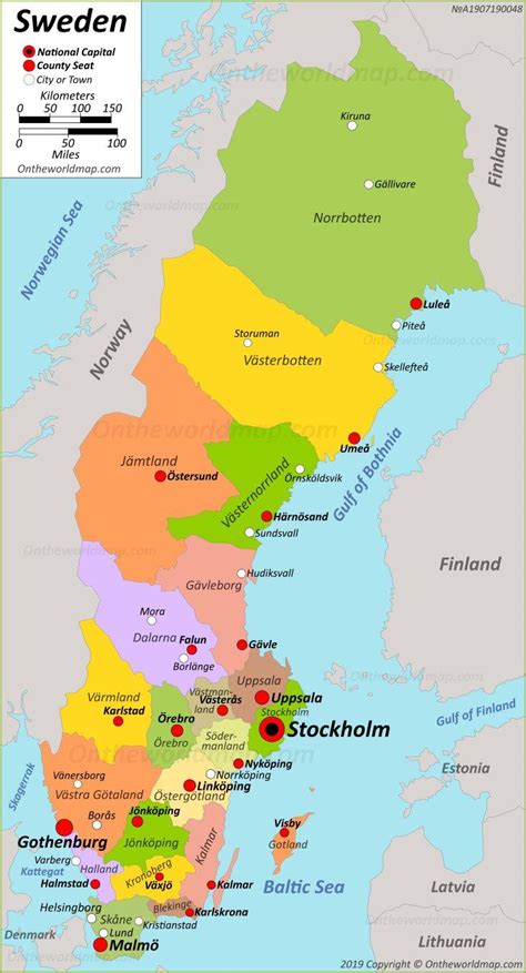 Sweden capital map - Capital of Sweden map (Northern Europe - Europe)