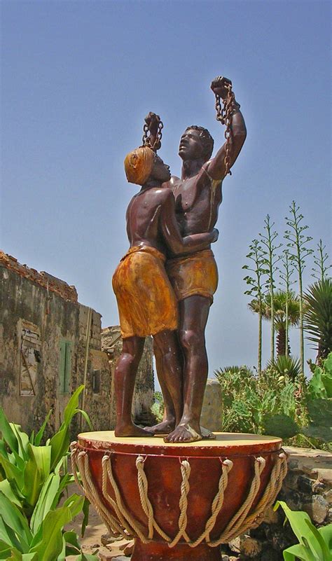 statue of freed slaves on Goree Island in West Africa | Black art pictures, African history ...