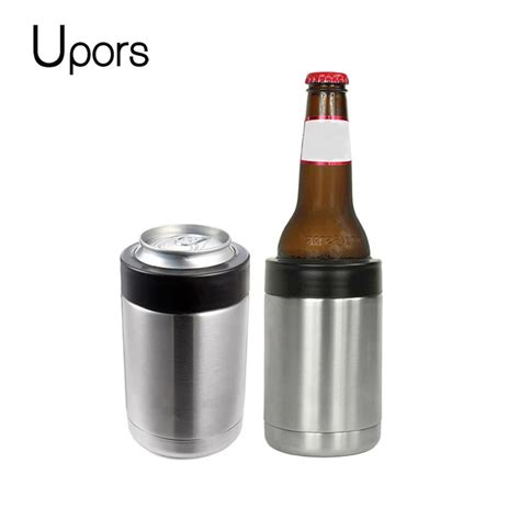 UPORS 12OZ Beer Cooler 304 Stainless Steel Beer Bottle Can Holder Double Wall Vacuum Insulated ...