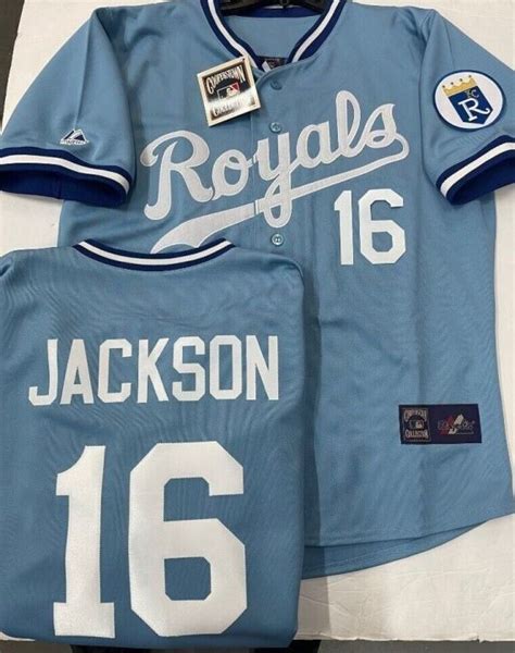 BO JACKSON KANSAS CITY ROYALS THROWBACK BLUE JERSEY PICK SIZE MED-2X ...