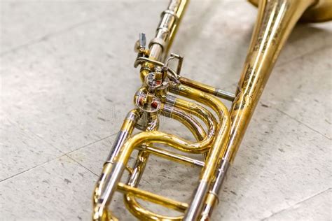 Close Up of a Well Used Marching Band Trombone Stock Image - Image of ...