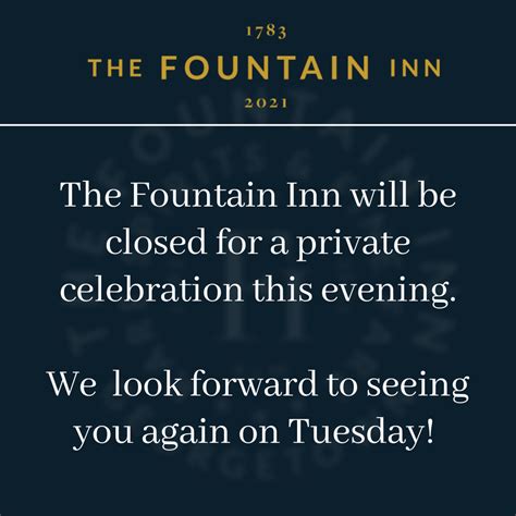 Events Calendar — The Fountain Inn