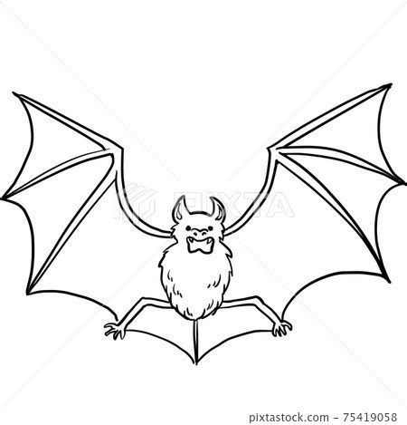 Simple bat line art illustration - Stock Illustration [75419058] - PIXTA