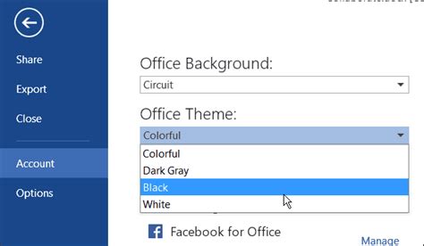 How to Change the Office 2016 New Color Themes