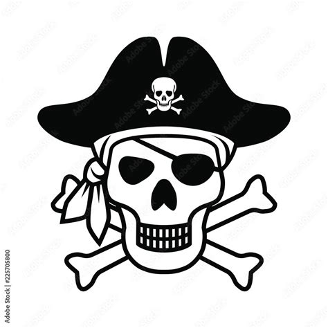 Symbol Jolly Roger. Icon pirate skull isolated on white background ...