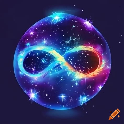 Infinity symbol with a galaxy theme