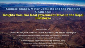 Climate change, Water Conflicts and the Planning Challenge - Southasia Institute of Advanced Studies