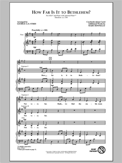 How Far Is It To Bethlehem? | Sheet Music Direct