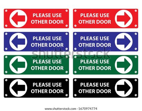 Please Use Other Door Sign White Stock Vector (Royalty Free) 1670974774 | Shutterstock