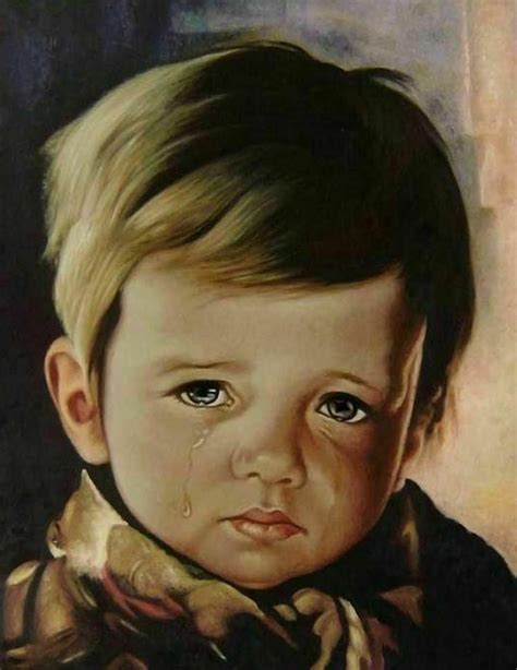 Crying Boy Painting by Giovanni Bragolin Wall Art - Top Quality Canvas ...