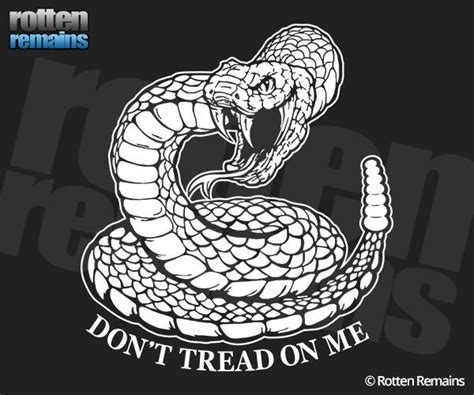 Dont Tread On Me Decal WHITE 5"x4.5" Liberty Gadsden Snake Don't Sticker V2 AB1 | Wilderness ...