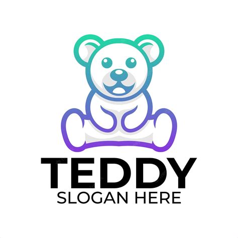 Premium Vector | Teddy bear lineart logo design