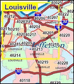 Louisville Kentucky Zip Code Map | Map Of Us Western States