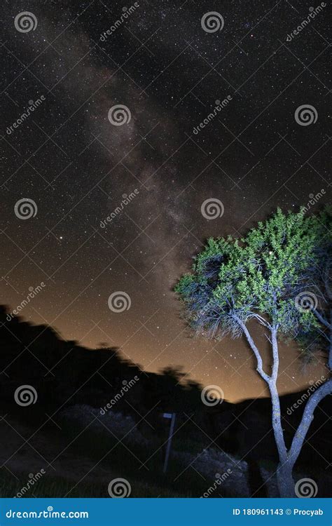 Milky Way Over the Light Pollution Stock Image - Image of galaxy, night ...