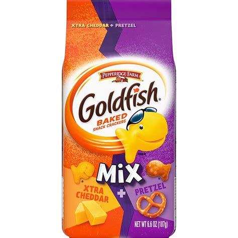 Pepperidge Farm Goldfish Mix Xtra Cheddar & Pretzel Baked Snack Crackers - Shop Crackers ...