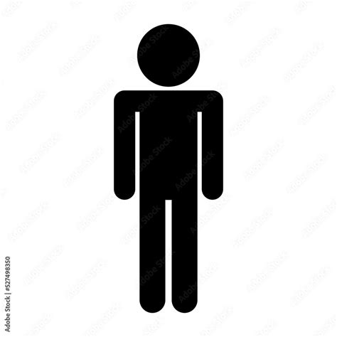 Simple black single man icon symbol stick figure Stock Illustration ...