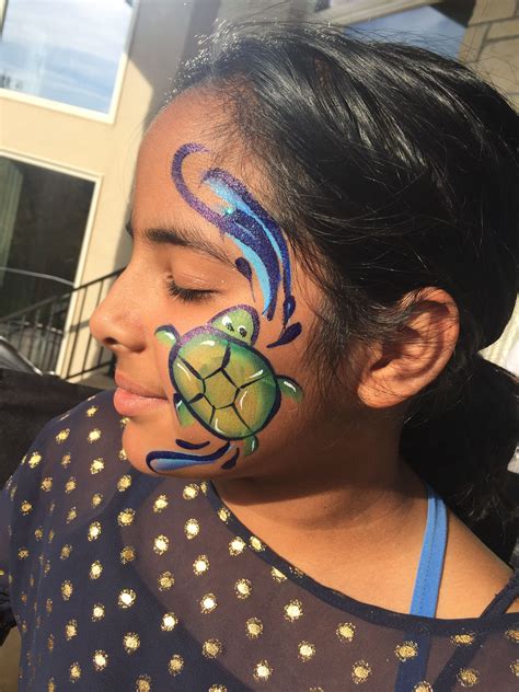 Sea Turtle face paint #facepaint #seaturtle #wichita #kansas | Face ...