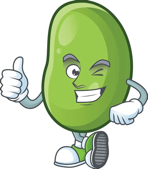 Green beans cartoon character style 19832750 Vector Art at Vecteezy