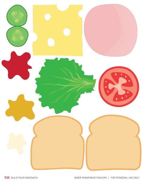 DIY Play Food Sandwich Printable - YES! we made this | Juegos de dinero, Manualidades escolares ...