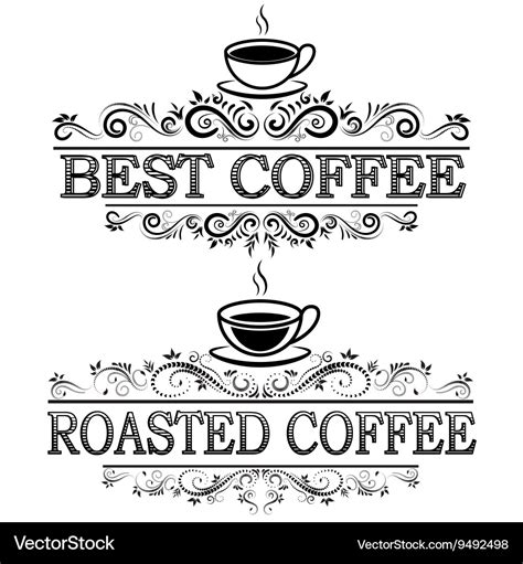 Vintage coffee signs Royalty Free Vector Image