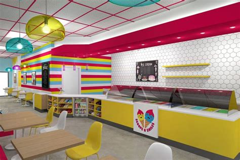 Sunny Ice Cream Shop Interior by Mindful Design Consulting