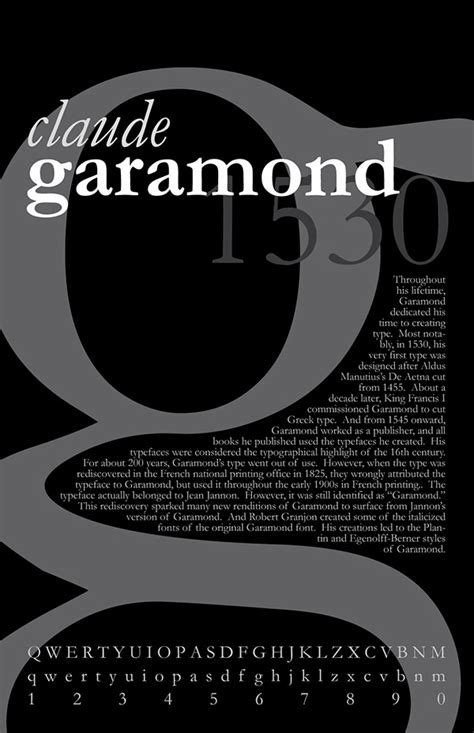 Garamond Typeface Poster on Behance