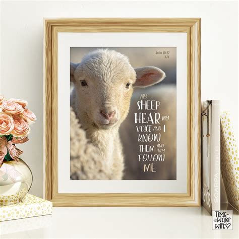 My Sheep Hear My Voice Bible Printable Scripture Image, Christian Wall Art - Etsy