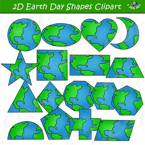 2D Earth Shapes Clipart Graphics Download - Clipart 4 School