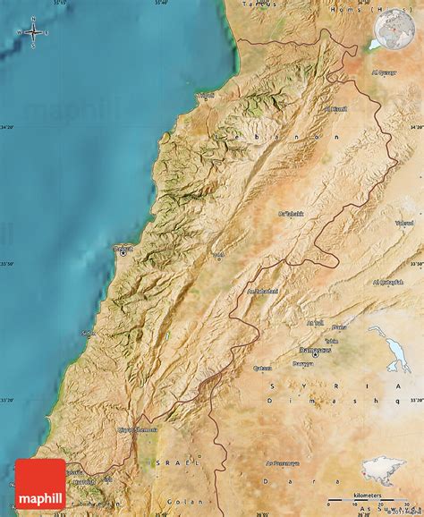 Satellite Map of Lebanon