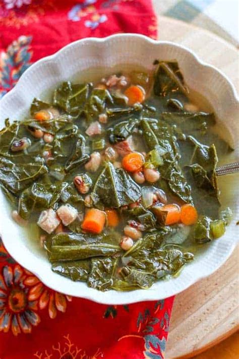 Collard Green Soup with Ham and Black Eyed Peas (Instant Pot & Stovetop) - A Fork's Tale