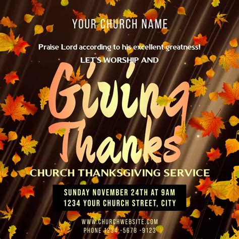 Church Thanksgiving Service video Template | PosterMyWall