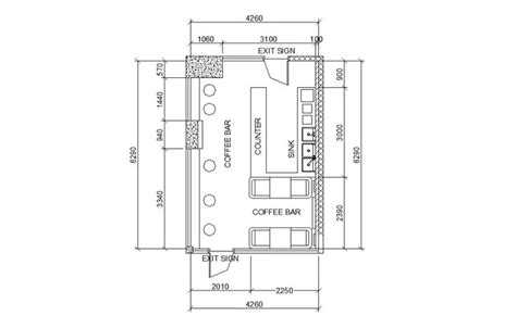 Coffee Bar Layout Plan AutoCAD Drawing DWG File - Cadbull | Cafe floor plan, Cafe plan ...