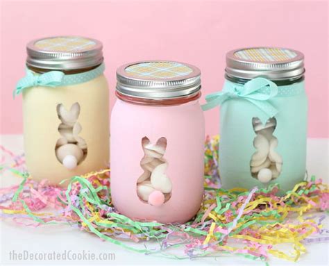 Easter bunny mason jars are a cute, DIY Easter decor idea.