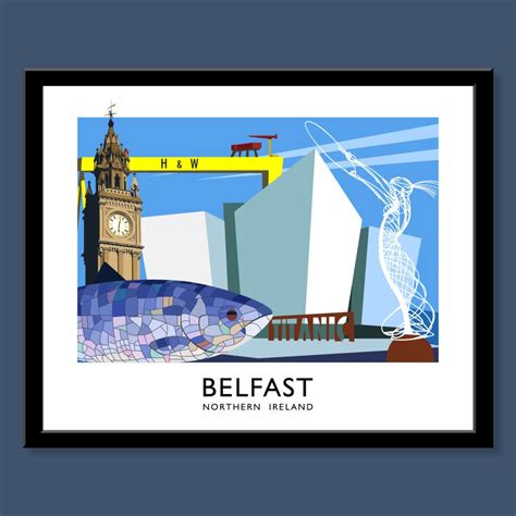 Vintage style art print of Belfast City Belfast Restaurants, Belfast ...