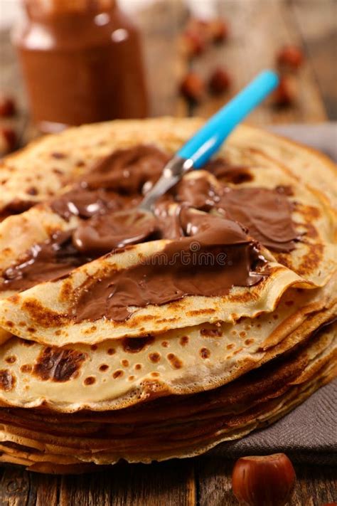 Crepe with chocolate sauce stock image. Image of culinary - 169254441