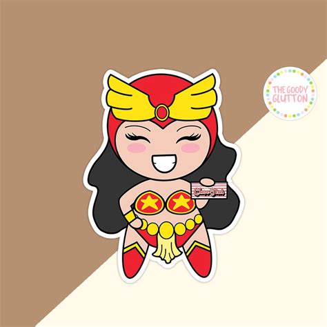 Cute Kawaii Girl Darna Superhero Choco Nut Sticker, Pinoy Sticker ...