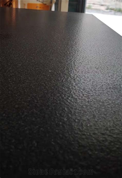 Zimbabwe Absolute Black Granite Leathered Tiles from China ...