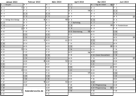 Kalenderwochen 2023 | Kalenderwoche.de