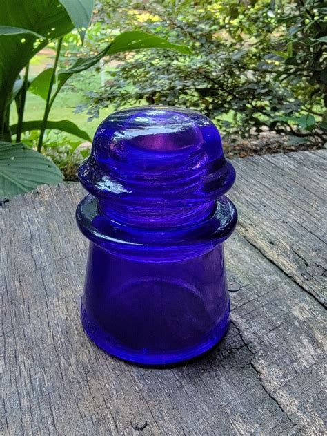 3 Glass Insulators Cobalt Blue Large Medium & Small Stained Decorative Glass - Etsy