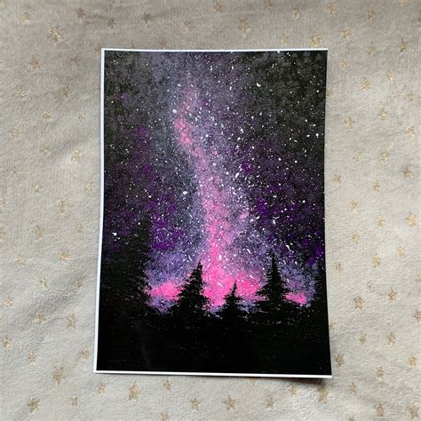 Pink Galaxy Painting Art Print Galaxy Poster Space Acrylic | Etsy