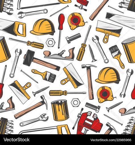 Repair and building construction tools pattern Vector Image