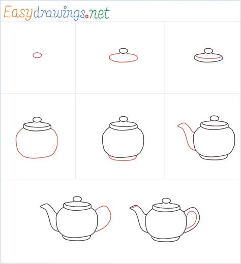 How To Draw A Teapot Step by Step - [8 Easy Phase] | Teapot drawing ...