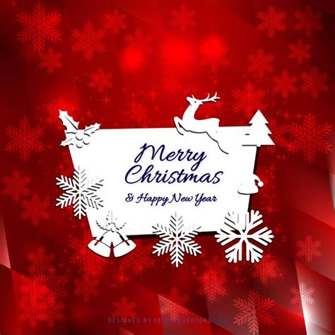 Merry Christmas and Happy New Year Greeting Card Template