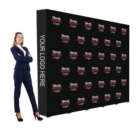 Bannerbuzz 10 ft x 8 ft Step and Repeat Fabric Pop Up Straight Display